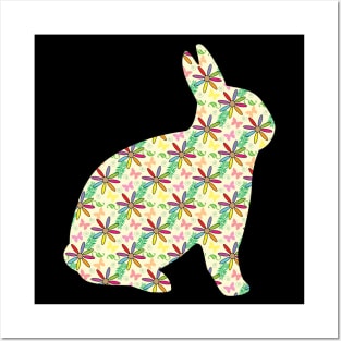 Bunny - Floral Pattern Design Posters and Art